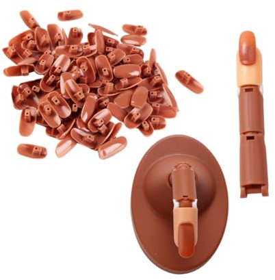 DECOMELODY Modèle De Main Pour Manucure 102pcs Kit Faux Ongles Taille Standard Outil Pratique Pour Nail Art Débutants Entraînement Manucure Base Antidérapante Usage Professionnel