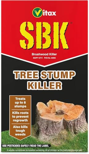HOCHSTE® Vitax SBK Brushwood & Tree Stump Killer 250ml | Glyphosate-Free Solution | Kills Roots & Prevents Regrowth | Treats Up to 8 Stumps | Ideal for Brambles, Thistles Red 1 Pack