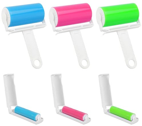 Prmape Lot de 6 rouleaux à peluches réutilisables et lavables pour enlever les poils, la poussière, les peluches, les poils d'animaux, les canapés, les tapis