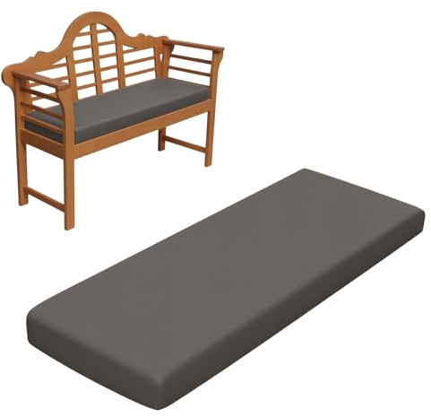 RZYW Cojines de Asiento para Exterior Interior de 5cm de Espesor, Cojín de Banco de Jardín Impermeable, Cojín para Silla Lavable Antideslizante, para Cocina Terraza Sofa Columpio,Gris,105x55cm