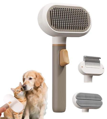 Brosse De Toilettage Pour Chien,Peigne De Toilettage À 3 Têtes Pour Animaux - Peigne Pour Chat Et Brosse Sous-Poil Pour Chien | Pour Nettoyer Masser Poils Courts Longs Sous-Poil Chats Maison