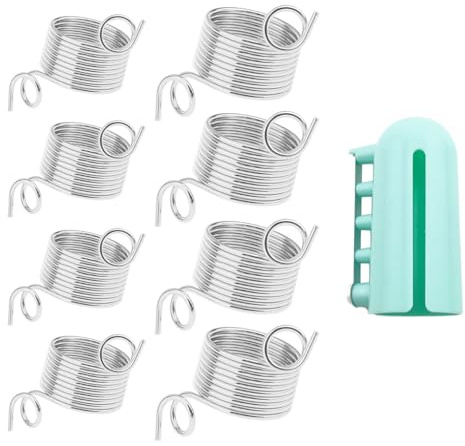 Set di 8 anelli per lavorare a maglia, 4 piccoli e 4 grandi anelli per uncinetto con 1 guida per filo, accessori per maglieria di alta qualità, per principianti e professionisti, guida regolabile per