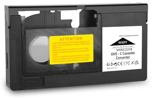 Lum1Na5al Convertidor VHS a digital, adaptador de casete VHS-C compatible con videocámaras JVC/RCA/VHS-C/SVHS, convierte cintas VHS a digital a través de USB, no para 8 mm/MiniDV/Hi8
