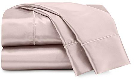 Martex Elegance 4-Piece Rose Gold Satin Sheets - Full Size Luxury Hotel Quality Set - Silky Soft & Smooth