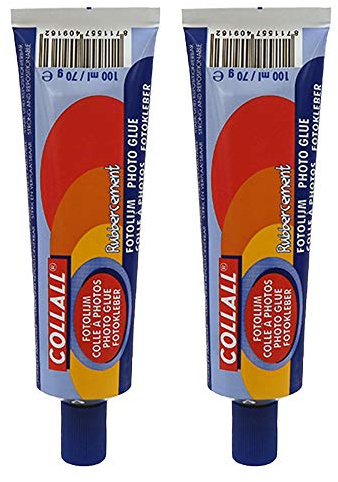 Repositional Quick Drying Photo Glue - 100ml Tube by CollAll - Strong, Flexible & Clear Adhesive - Perfect for Photos, Papercraft, Scrapbooking, Cardmaking, Journaling and more (2 Pack Included)