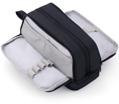 CICIMELON Large Capacity Pen Pencil Case with 4 Compartments, Multi-Slot Pencil Pouch Bag Aesthetic School Supplies Organizer for Teens Adults (Black)