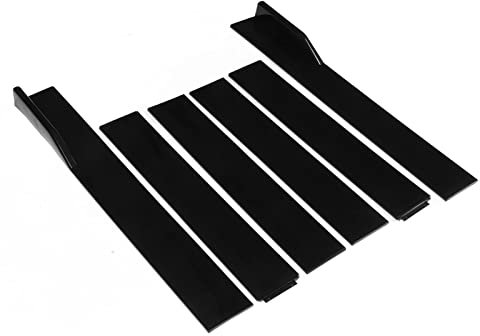 Universal-Seitenschweller, 6 Stück Universal-Seitenschweller, ABS, Schwarz, Biegbar, Hohe Zähigkeit, Kratzfest, Außenseite, Unterseite, Endlinie für Automobile