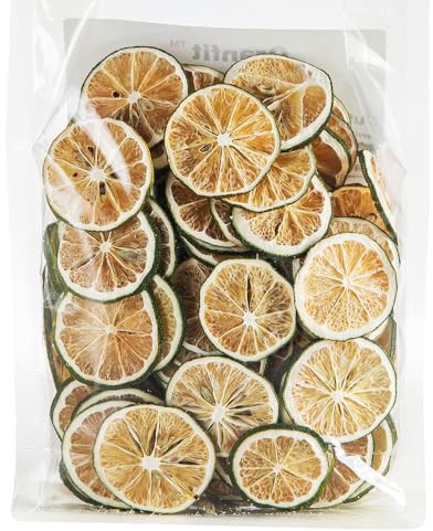 Oranfit Fette di lime essiccate, fette di lime essiccate naturali, decorazioni per torte, cocktail, decorazioni da tavola, potpourri e candele artigianali (85 g)