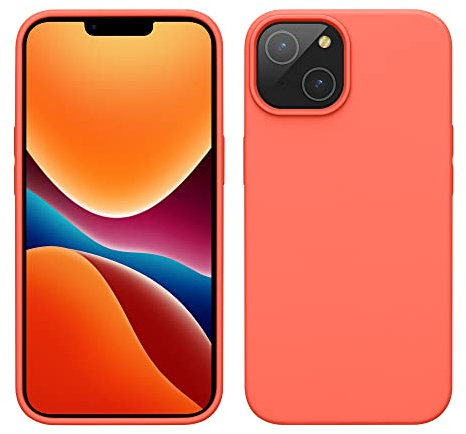 kwmobile Housse Compatible avec Apple iPhone 14 Coque - Coque de téléphone Fine avec Finition Douce - Corail Vif