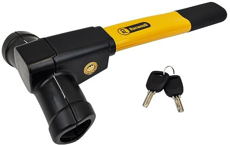 Steering Wheel Lock T-Bar Car Van Vehicle Anti Theft Security Safety 2 Keys Heavy Duty Adjustable High Visibility Secure Lock Durable Reliable Locking Safety