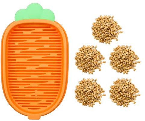 Tiardey 2 stycken orange kattgräsbricka, kattgräsgroningsbricka, hydroponics kattgräslåda, sproutbricka för kattgräs husdjur Bra present till husdjur