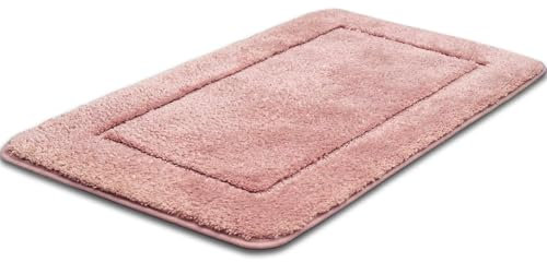 Mixibaby Badteppich rutschfeste,weicher Badezimmerteppich, Wasserabsorbierend Badematte, Maschinenwaschbar, Badvorleger für Dusche, Badewanne und Toilette, Größe:60 cm x 90 cm, Farbe :Rosa