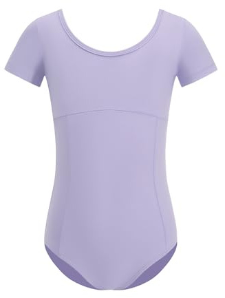 ZYXWVU Träningsoverall för flickor, klassisk dansbody för flickor, Lila, 8-10 anni (50-54 cm)
