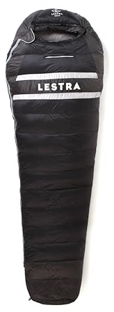 Lestra Sport - Alaska Extrem – Sac de Couchage Grand Froid – T° Limit Confort -19 °C – Duvet de Canard – Adulte – 220 x 80 – 1,6 kg - Noir