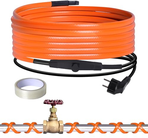 Bubuny Frostschutz Heizkabel 8M Selbstregulierend Begleitheizung Wasserleitung Heizkabel für Pflanzen Rohrbegleitheizung Dachrinnenheizung zum Schutz von Wasserrohren