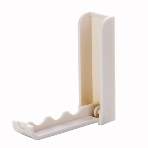 MUELODSIC 2piezas Ganchos de Pared Plegables de Plástico Autoadhesivos Beige para Colgar Ropa y Accesorios Ahorro de Espacio Cocina Baño y Dormitorio Instalación sin Perforaciones