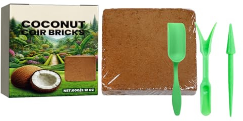 Briques de plantes | Paillis compressé en fibres naturelles, terreau pour plantes en plein air | Pour fleurs, orchidées, plantes en pot, intérieur, extérieur, jardin, chemin, ferme, terrasse