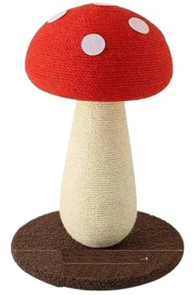 Cadre d'escalade for Chat Champignon, Colonne à gratter en sisal avec Planche à gratter Debout et Arbre à Chat en Boule de sisal(Toy Hemp)
