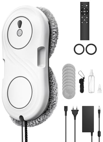 Keero Robot Lavavetri, Potenza di Aspirazione 7000 Pa, Robot Lavavetri Elettrico con Motore a Turbina, Pulizia a Doppia Elica, Ultra Sottile, 10 Panni per la Pulizia, WD12D
