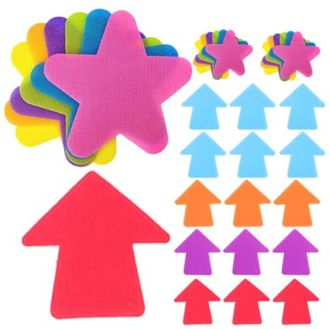 JECOMPRIS 60 Piezas Marcadores de Alfombra para Suelo en Forma de Punta y Figura, Diseño Portátil de Nylon y Poliéster, para Uso en Aulas y Alfombras Infantiles Color Color Aleatorio