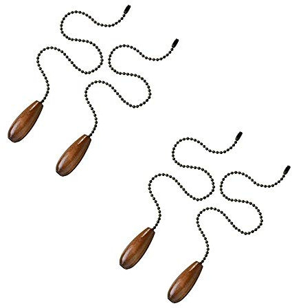 PYNQ 4 Pièces de Chaîne de Ventilateur de Plafond la Chaîne de Traction D' de Chaîne de Traction en Bois pour la Chaîne de Ventilateur de Lampe de Plafond (Couleur Noyer)