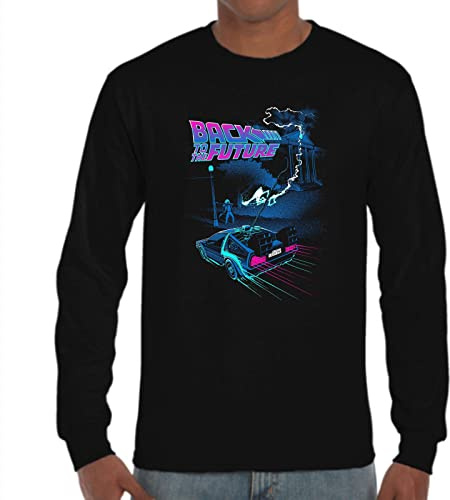 Camiseta Manga Larga de Hombre Peliculas Retro 80 Futuro Marty Doc Delorean 025 XL