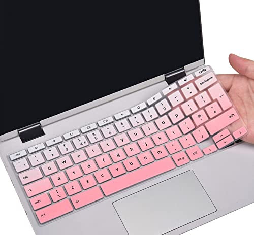 Funda de teclado para portátil ASUS Chromebook Flip C434 C434TA C433TA 2 en 1, ASUS Chromebook C302/C302CA/C423/C425TA/C523NA, protector de piel, diseño de teclado UE/Reino Unido, color rosa degradado