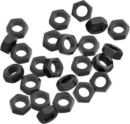 FOCMKEAS 20PCS M10-1.5 Black Hex Nuts, Carbon Steel Metric Coarse Thread Hexagon Nut, ISO 4032, Class 8.8 Screw Bolt Fasteners, Black-Oxide Hardware Lock Nut