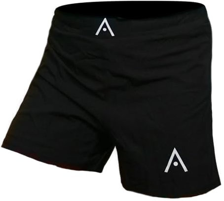 Artibus Damen BJJ Jiu Jitsu Shorts (mit Unterschicht) – IBJJF Legal No Gi Fight Short – für BJJ, MMA, WOD (Kniebeugenfest), Schwarz, Medium