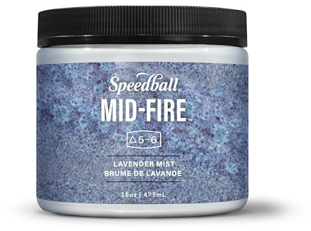 Speedball Mid-Fire Glaze, Lavender Mist, 16 Ounce Jar for Pottery and Ceramics