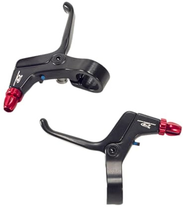 Ronyme Kids Brake Lever Kids Bike Brake Lever Set Handlebar Brakes Hand Brake Lever Short Grip Children Brake Levers, Black Red