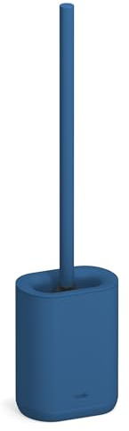 stardis Pure Scopino WC, spazzola per WC, in silicone opaco, scopino per WC compatto, antibatterico, set di spazzole (Blu Prussiano)