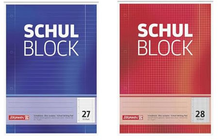fuellermaus Schulblöcke Sparpack 10x liniert 10 x kariert - mit Rand 50 Blatt