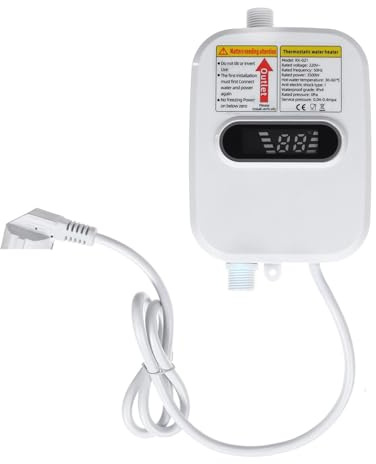 CAINV Scaldabagno Elettrico Mini Scaldabagno Istantaneo Elettrico Senza Gratitudine da 3500 W, Rubinetto del Bagno, Riscaldamento Istantaneo di 3 Secondi sotto/sopra Il lavello