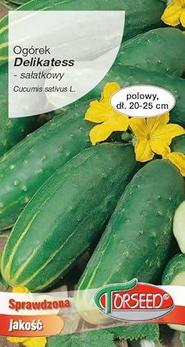 Verdica Delikatess Ensalada de pepinos Cucumis sativus L. Semillas – Cosecha media temprana, alto rendimiento, perfecto para ensaladas frescas, frutas de 20-25 cm, variedad fácil de cultivar (5 gramos
