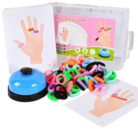 THINCAN Anelli elastici con dita della corda per bambini, gioco di smistamento, gioco da tavolo per bambini