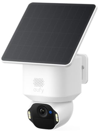 eufy Security SoloCam E42, caméra Solaire 4K sans Fil pour Dehors, Suivi IA, Stroboscope,Camera Surveillance WiFi, Reconnaissance faciale,Stockage Local Jusqu’à 14 TB
