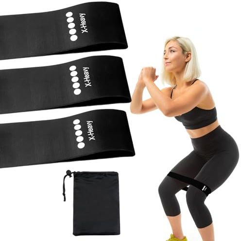 KFHENSOMR Ring Resistance Bands X-Heavy Heavy Duty Resistance Ring Total Body Fitness Exercise Bands Must Have for Working Out Fitness Leg Strength Training Yoga Men and Women Black 3 Pieces