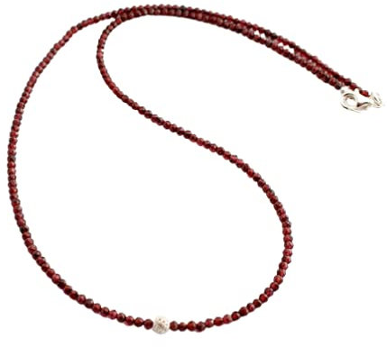 Edle Granat kette Sehrfein facettierte kugel mit 925 Silber