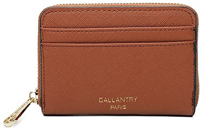 Petit Portefeuille Femme en Format Court - Porte-Monnaie Carte Tout-en-Un Similicuir Zippé - Chic Léger - Camel
