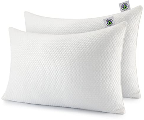 Martian Dreams LunaCore® Hybrid Pillow, Microfibre & Shredded Memory Foam Fill, Medium Firm, Hypoallergenic, 2 Pack (50x75cm), Neck & Shoulder Support
