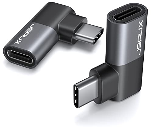 JSAUX 90 graders USB C hane till USB C hona adapter 2 pack, 40Gbps PD 100W | USB Typ C 3.1 Extender Kompatibel med MacBook, Steam Deck, ROG Ally, Switch, VR, iPhone 16/15, Samsung