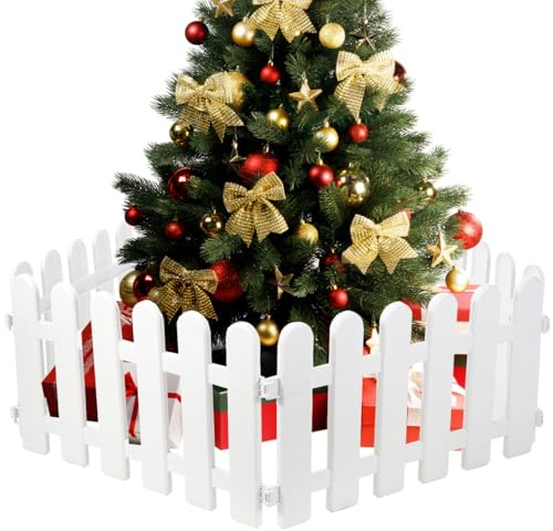 Operitacx Weihnachtsbaum Zaun, Eiß Mini Zaun 50 * 30cm Gartenbegrenzung FüR WeihnachtsbäUme, Terrassen- Und Blumenbeetdekorationen