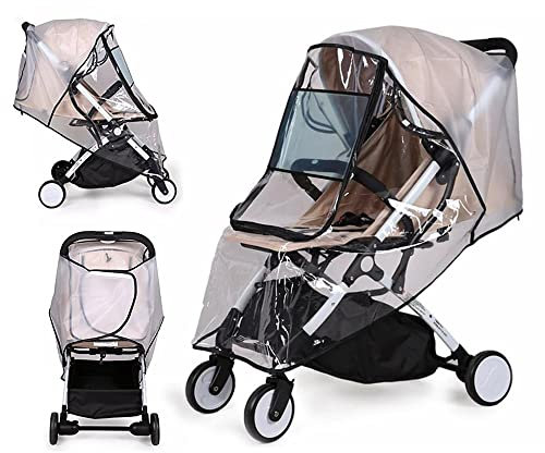 Aoreun Universal Regenschutz für Kinderwagen, Regenverdeck für buggy, transparent kinderwagen regenschutz universal, regenschutz kinderwagen mit Großes Sichtfenster, Gute Luftzirkulation - Grau