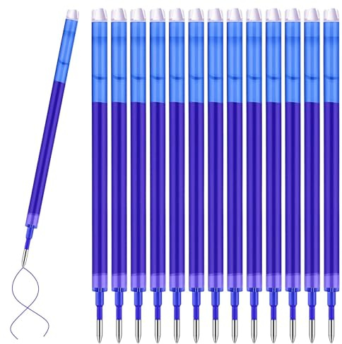 14 unidades recambios de repuesto, compatible con PIlot Frixionpunta azules | 0,7 mm, bolígrafo roller borrable, tinta termosensible, recambio reemplazable