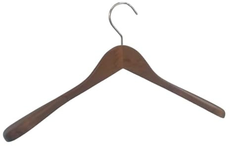 GERSO Set de 10 Perchas de Madera 45 cm – Acabado Antique – Madera Maciza con Forma ergonómica – Superficie Antideslizante, Gancho Giratorio 360° – Ideal para Chaquetas, Abrigos y Ropa