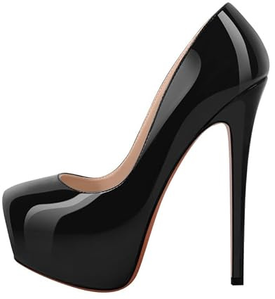 Meinabsatz Mujer Plataforma Tacones altos Zapatos clásicos Tacón Stiletto Zapatos de noche, Negro , 39 EU