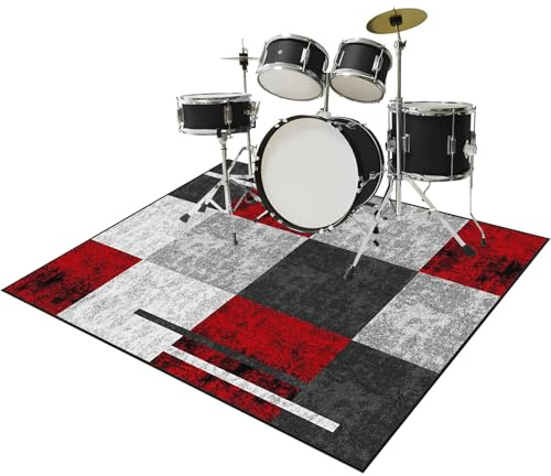 QYJBOUU Antidérapant Tapis pour Batterie Acoustique Tapis de Tambour Insonorisé Tapis Professionnel de Jazz, pour Grosse Caisse Claire et Autres Instruments de Musique Tapis à Tambour 170 x 140 cm