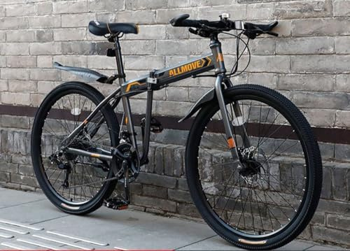 Folding bikes Folding Mountain Bike with Mechanical Disc Brakes and Adjustable Saddle for Versatile Riding