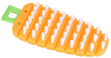 Generic Morotsformig Grönsaksborste Slitstark Potatisskurborste Fruktrenare Köksskurmaskin för Grönsaker och Kranar (Orange)